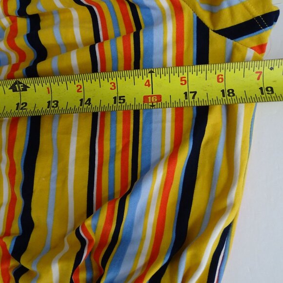Eye Candy Multicolor Striped Off-Shoulder Jumpsuit Belted Size 1X Split Wide Leg - Picture 10 of 13